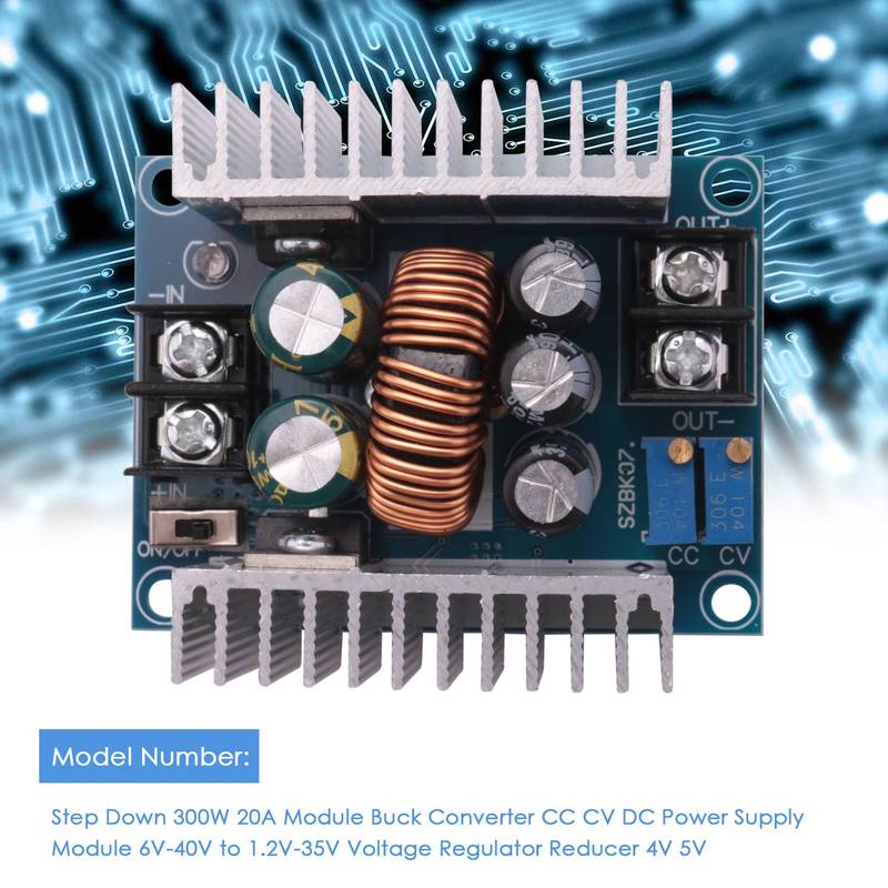 Precise Step Down 300W 20A Module Buck Converter Cc Cv Dc Power Supply Module 6V-40V To 1.2V-35V Voltage Regulator Reducer 4V 5V