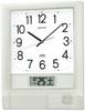 Clock Wall Clock with Programmable Date Silver Metallic PT201S, Office-Style Chime, Function, Display, Calendar, Radio-Controlled, Analog,