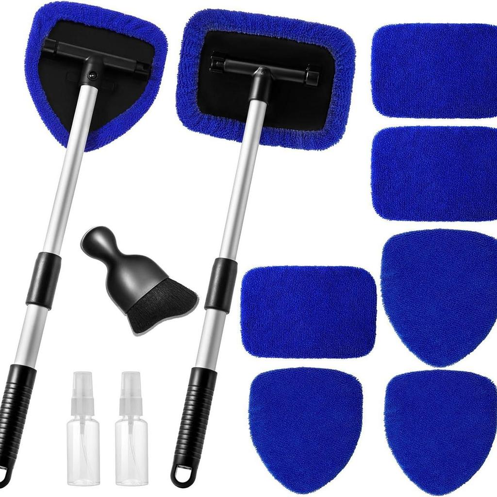 Telescopic Microfiber Car Window Cleaning Brush & Scraper