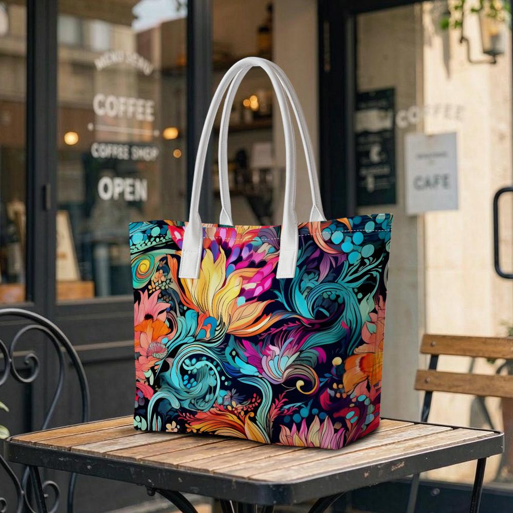Bohemian Floral Printed Casual Women's Tote Bag Fashion Daily Lightweight Shopping Handbag