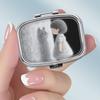 Tragbare Pillendose mit 2 Fächern, Mini-Metall-Medikamenten-Organizer-Etui, Niedlicher bedruckter Pillenbehälter für Vitamine, Pillen, Schmuck, Reisen, Tägliche Anwendung