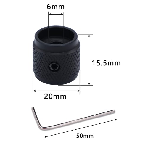 Samcos Volume Control Knob, Potentiometer Knob, Volume Tone Control Knob, Guitar Knob, Volume Control Knob, Audio Knob, Switch Knob, Knob Cap, 20mm x