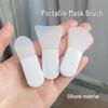 Mini Silicone Fan-Shaped Facial Mask Brush - Short Handle, Portable Beauty Tool