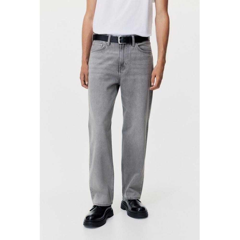 H&M Lockere Jeans Denim Grau
