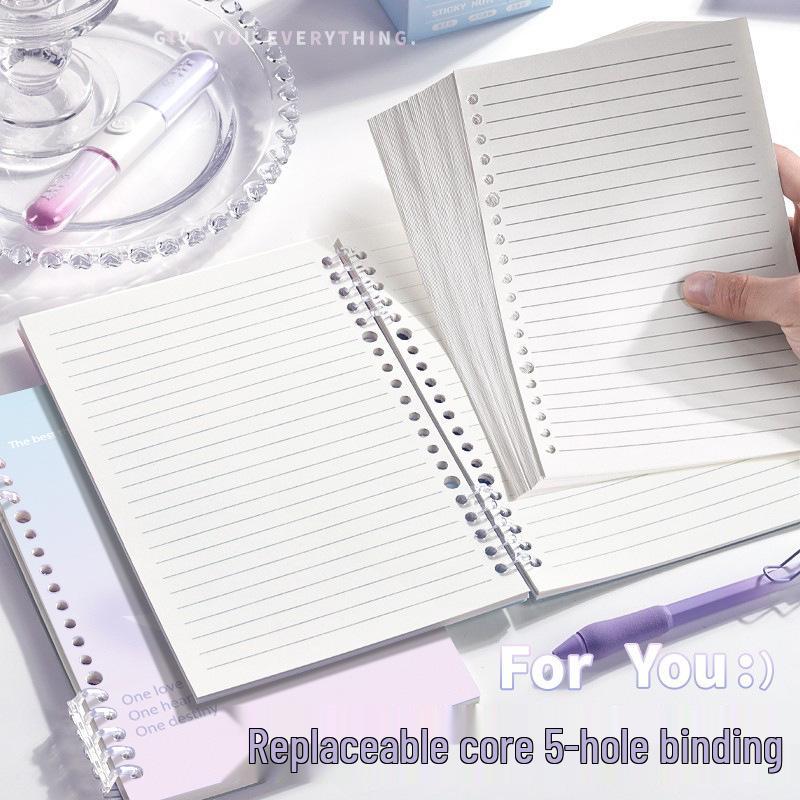 Comfortable Loose-Leaf Student Notebook – Gentle Literary Style, Removable Pages, Hand-Friendly Design