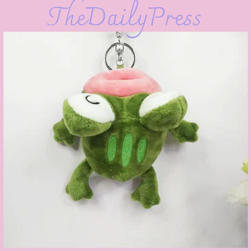 Delightful Soft Plush Frog Keychain Adorable Cartoon Character Stuffed Toy Gift
