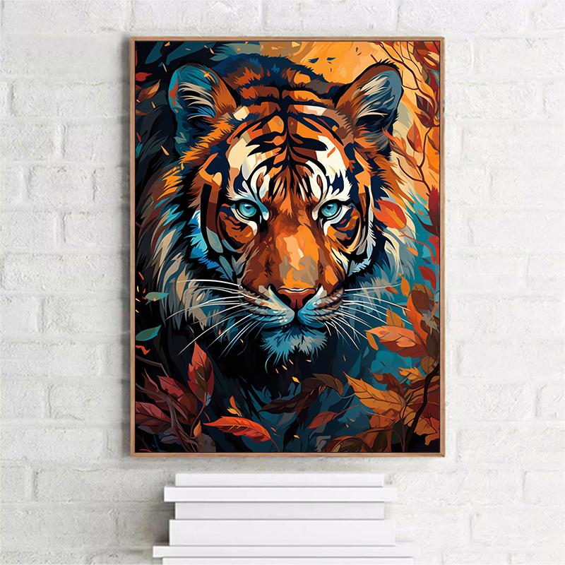 5d DIY Diamond Painting Cross Stitch Animal Watercolor Tiger Diamond Embroidery Mosaic Full Round Drill Home Decor Arts