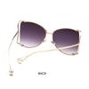 Uv Protection Oversized Sunglasses Street Shooting Colorful Metal Hollowing Shades Trendy Pearl Design Sun Glasses