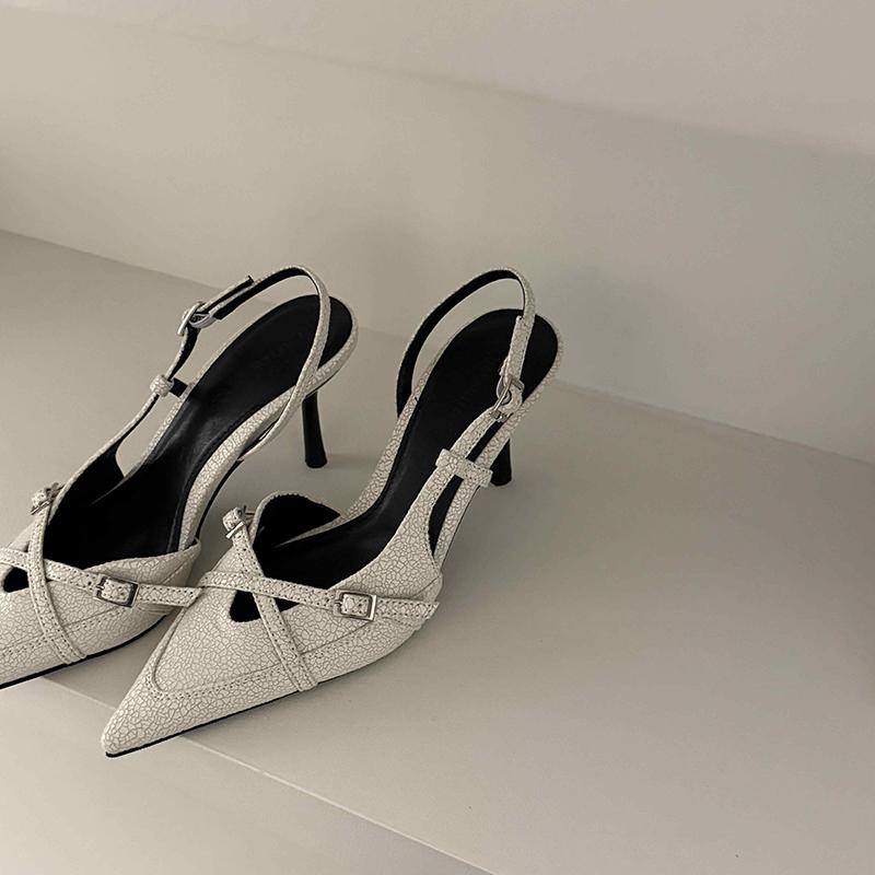 Street Style Pointed Toe Women Muels Sandals Design Style High Heels Banquet Party Dress Sandalias Shoes