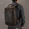 Retro Backpack Double Zipper Main Bag Leather Backpack Large Capacity Mad Horse Leather Outdoor Travel Bag Leisure Computer Bag