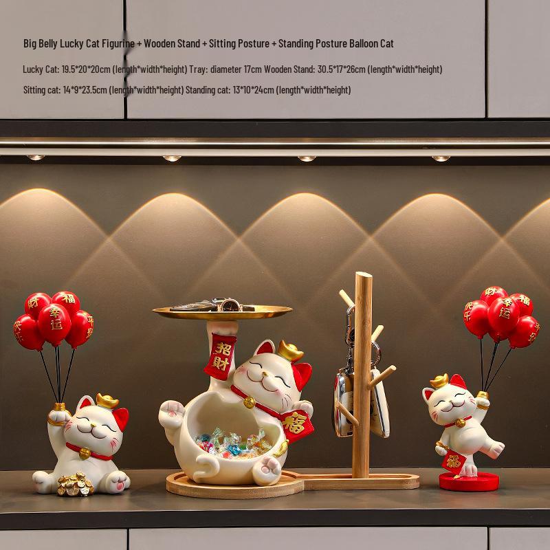 Cat Figurine - Perfect for Home Entry, Living Room, Wine Cabinet, or Shoe Cabinet Decoration; Ideal Housewarming Gift
