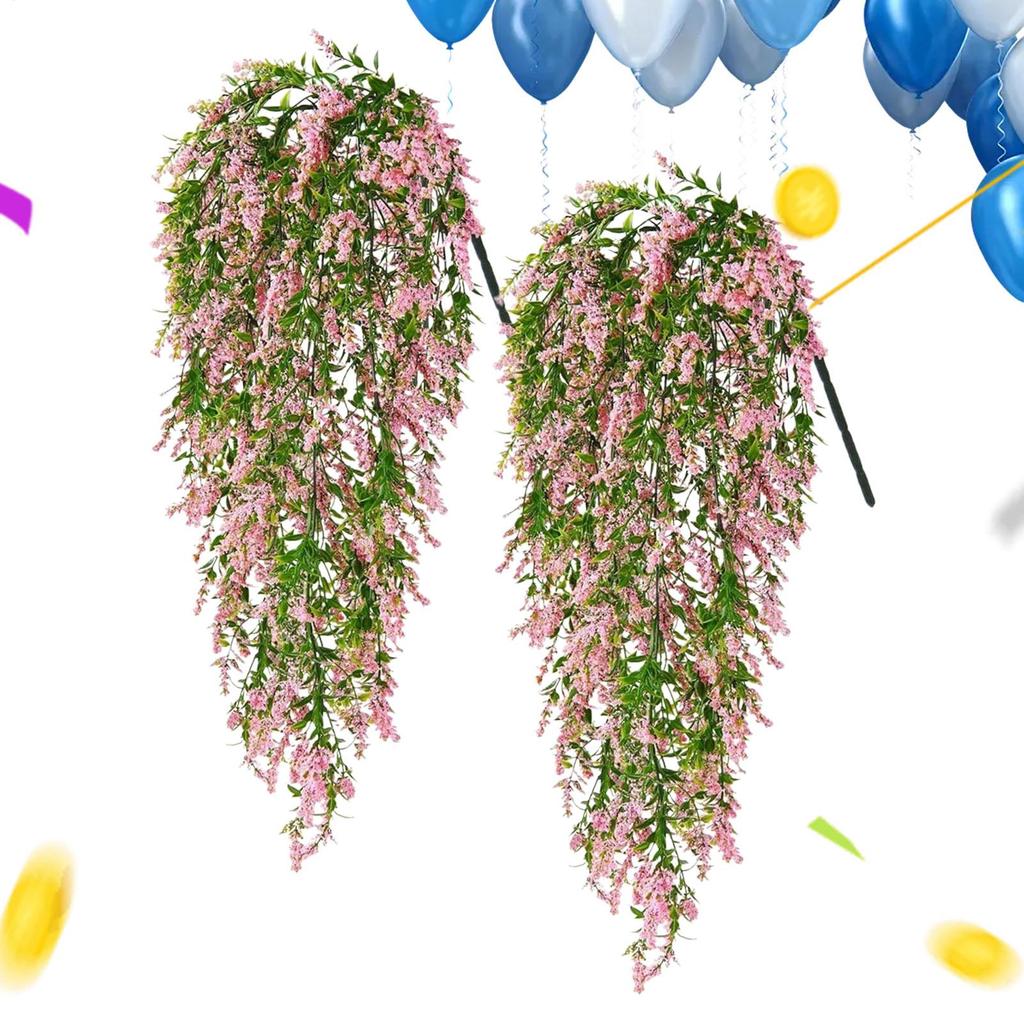 Patio Artificial Flowers 2-Pieces Outdoor Trailing Vines Artificial Cascading Flowers for Home Apartment Farmhouse Garden Patio