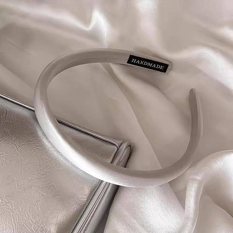Vintage Einfarbig Cremefarbenes Haarband Satinseide Haarbänder Kopfschmuck Für Frauen Mädchen Mode Haarreifen Stirnbänder Haaraccessoires