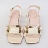 Roger Vivier Belle Vivier Plate Buckle Strap Shoes 34 1/2 IvoryUsed