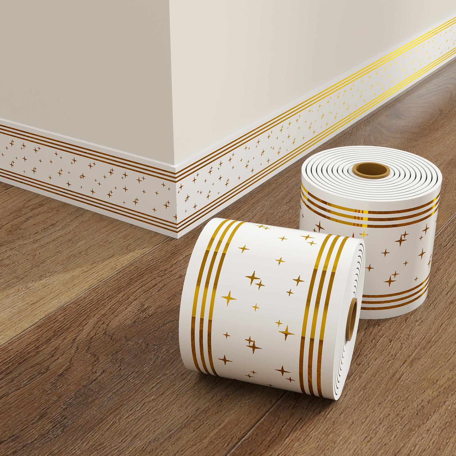 

1pc 5m/196.85in Self-Stick Baseboard Trim-Anti-Collision Waterproof Wall Sticker for Living Room Bedroom Home Decor