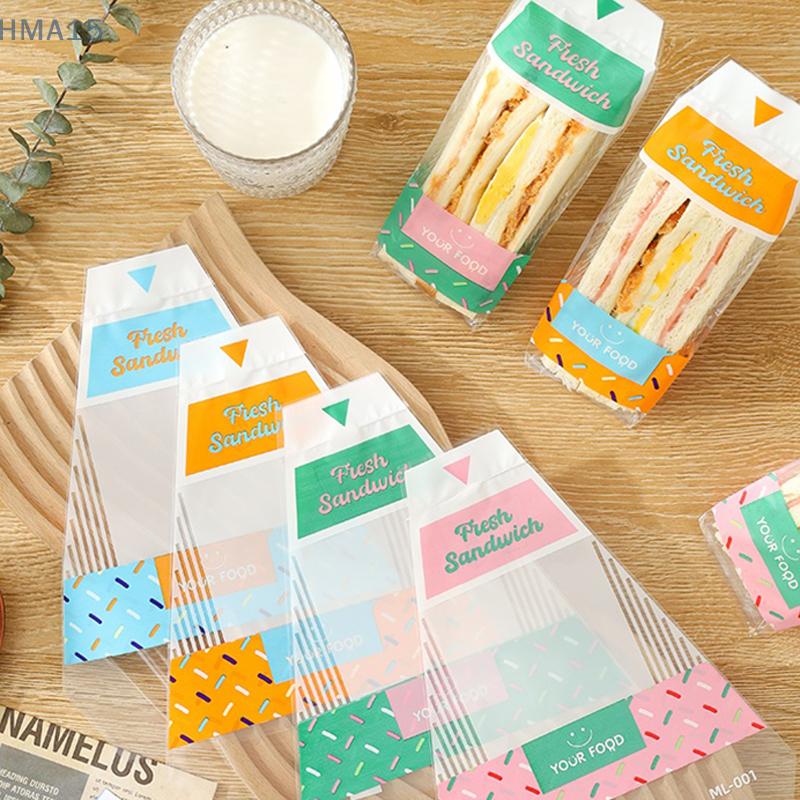 100 pezzi di involucri per sandwich speciali monouso facili da strappare trasparenti triangolari per torte e pane
