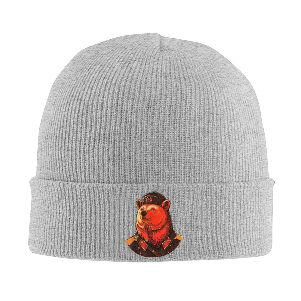 Bear Communist Soviet Union USSR Knitted Hat Y2K Cool Caps Men Women Outdoor Beanie Hats Autumn Custom Elastic Bonnet Hats