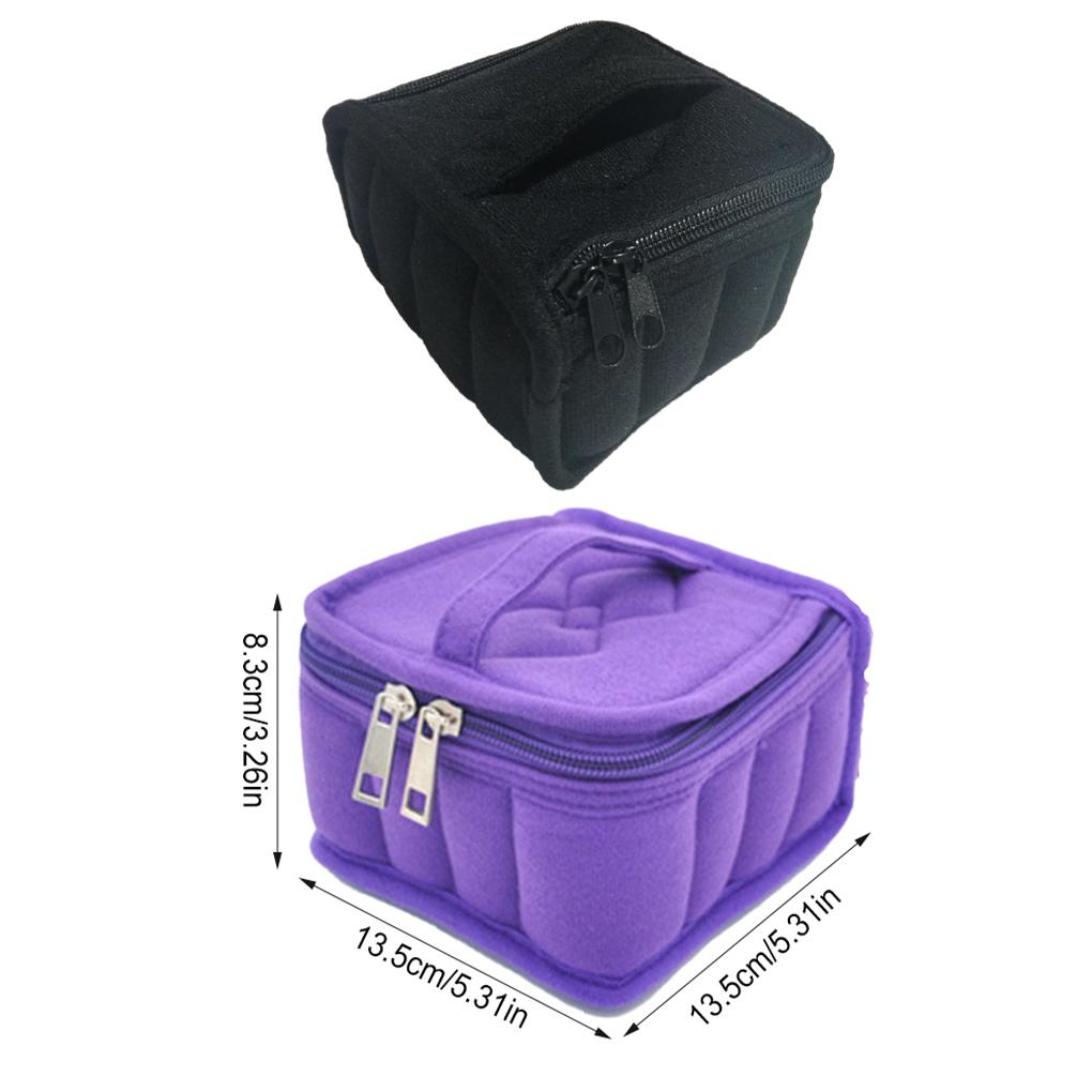 Pouzdro na 16 lahviček esenciálních olejů Krabička na parfémy Cestovní držák na lahvičky Taška na skladování laku na nehty a make-upu Hladký zip