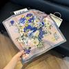 Silk scarf 71 * 71 imitation silk square scarf Korean atmosphere neck silk scarf flower pattern flower polka dot scarf