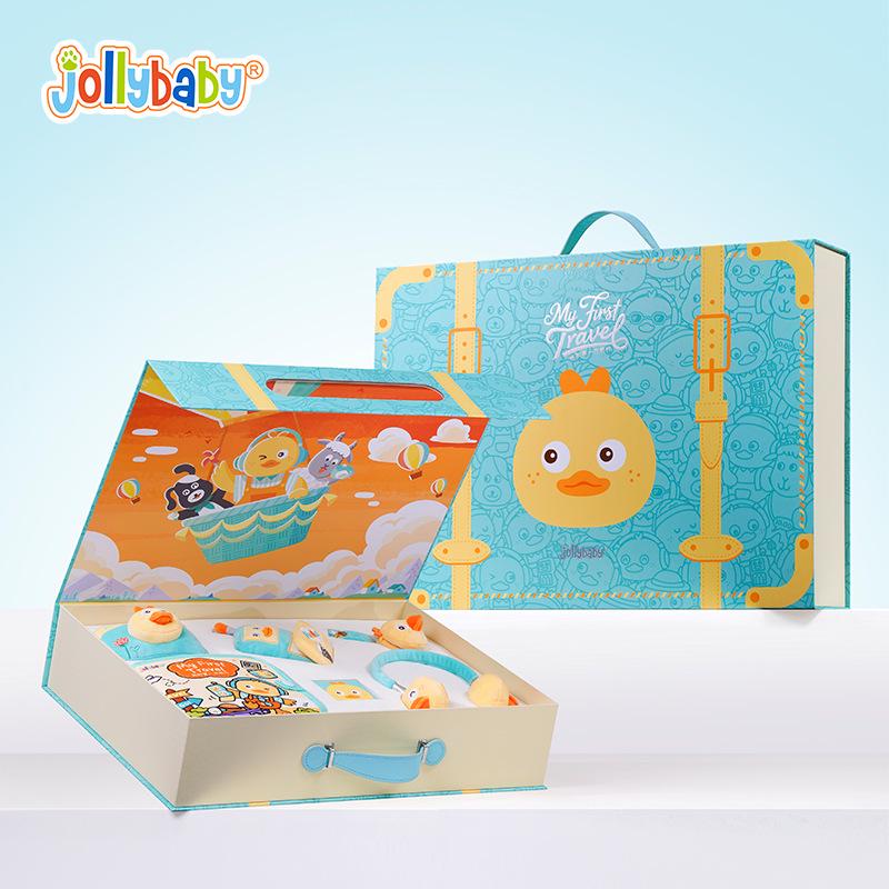 Набор Jollybaby для путешествий и открытий: Тканевая книга, Книга с клапанами, Музыкальные игрушки для детей от 0 до 1 года