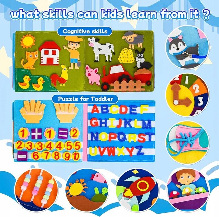 Książka Edukacyjna Dla Dzieci Wczesna Nauka 3D Montessori Ruchome Elementy