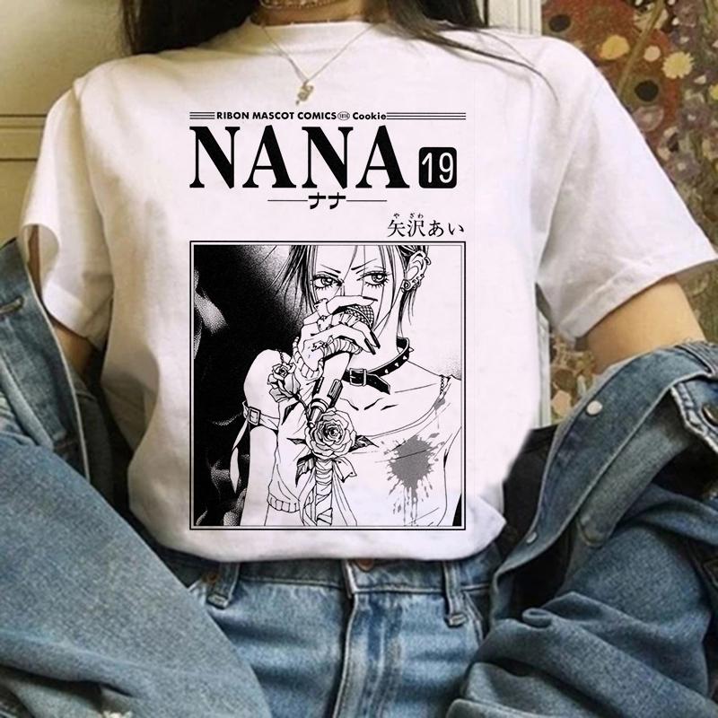 Anime Nana T Shirt for Women Japanese 2000s Style Y2k Tshirt Harajuku Fashion Casual Short Sleeve Top Kawaii Graphic T Shirts