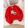 European sizes Cyber Soldier Graphic Design Girls' Crew Neck Sweatshirt, Western Top, Long Sleeved, Casual for Little Girls.