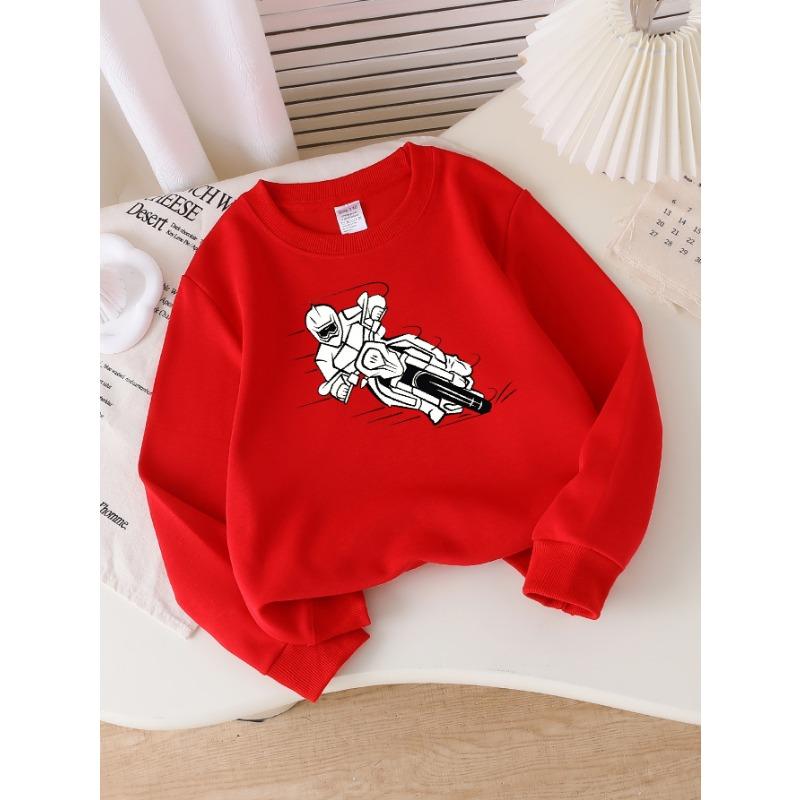 European sizes Cyber Soldier Graphic Design Girls' Crew Neck Sweatshirt, Western Top, Long Sleeved, Casual for Little Girls.