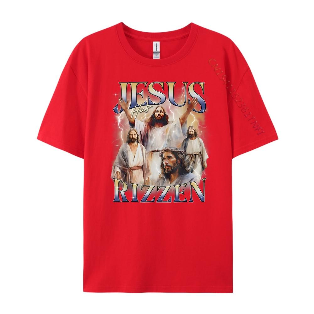Juesus Has Rizzen 3XL Unisex Clothing Luxury TShirt Leisure Graphic Tee Cotton Funny Shirt Fathers Day S