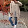 2025 Autumn Winter New Women's Lapel Solid Color Casual Bowknot Wool Blend Coat for Europe America