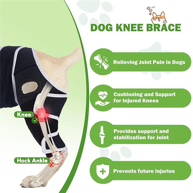 Helps With Joint Pain-Adjustable Dog Knee Brace For Acl And Ccl Injuries-Metal Stabilizers Included