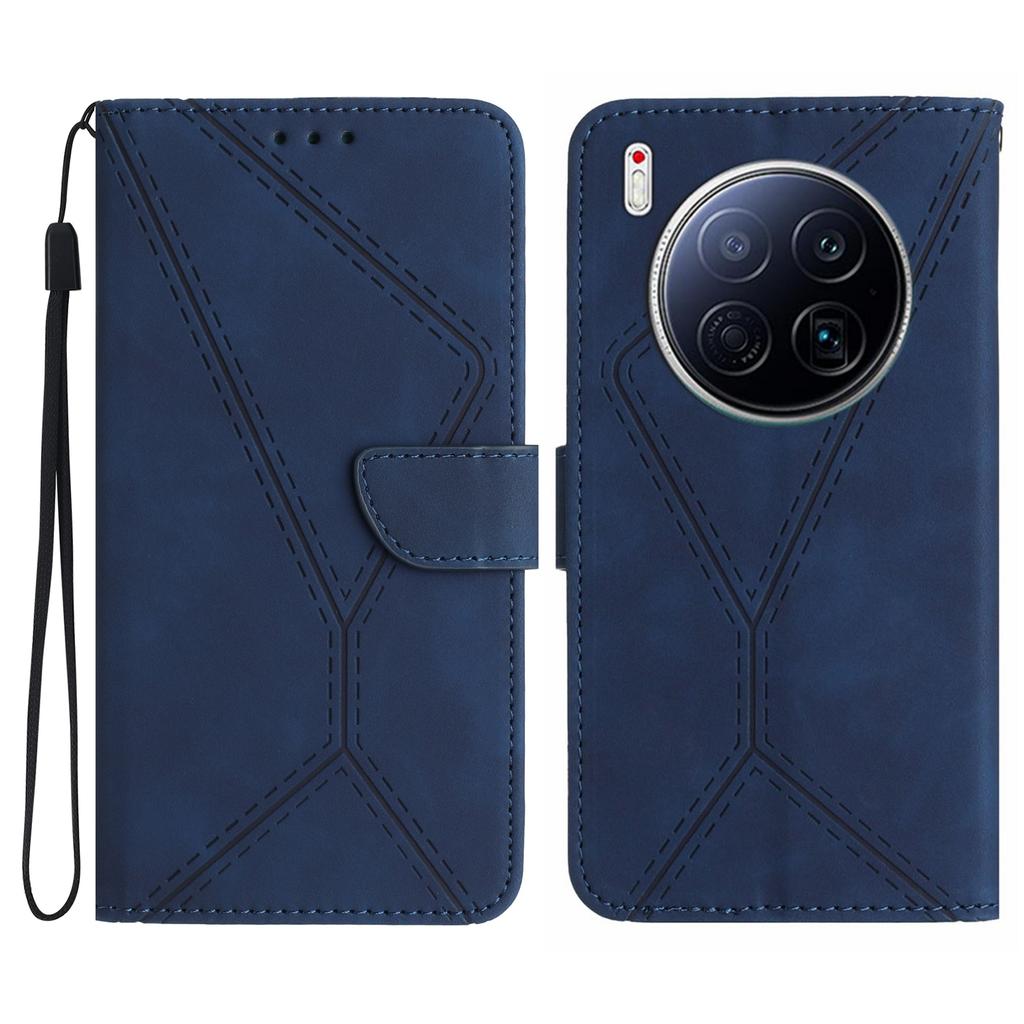 For TECNO Camon 40 Premier 5G Case Skin Touch Lines Imprinted PU Leather Flip Phone Cover