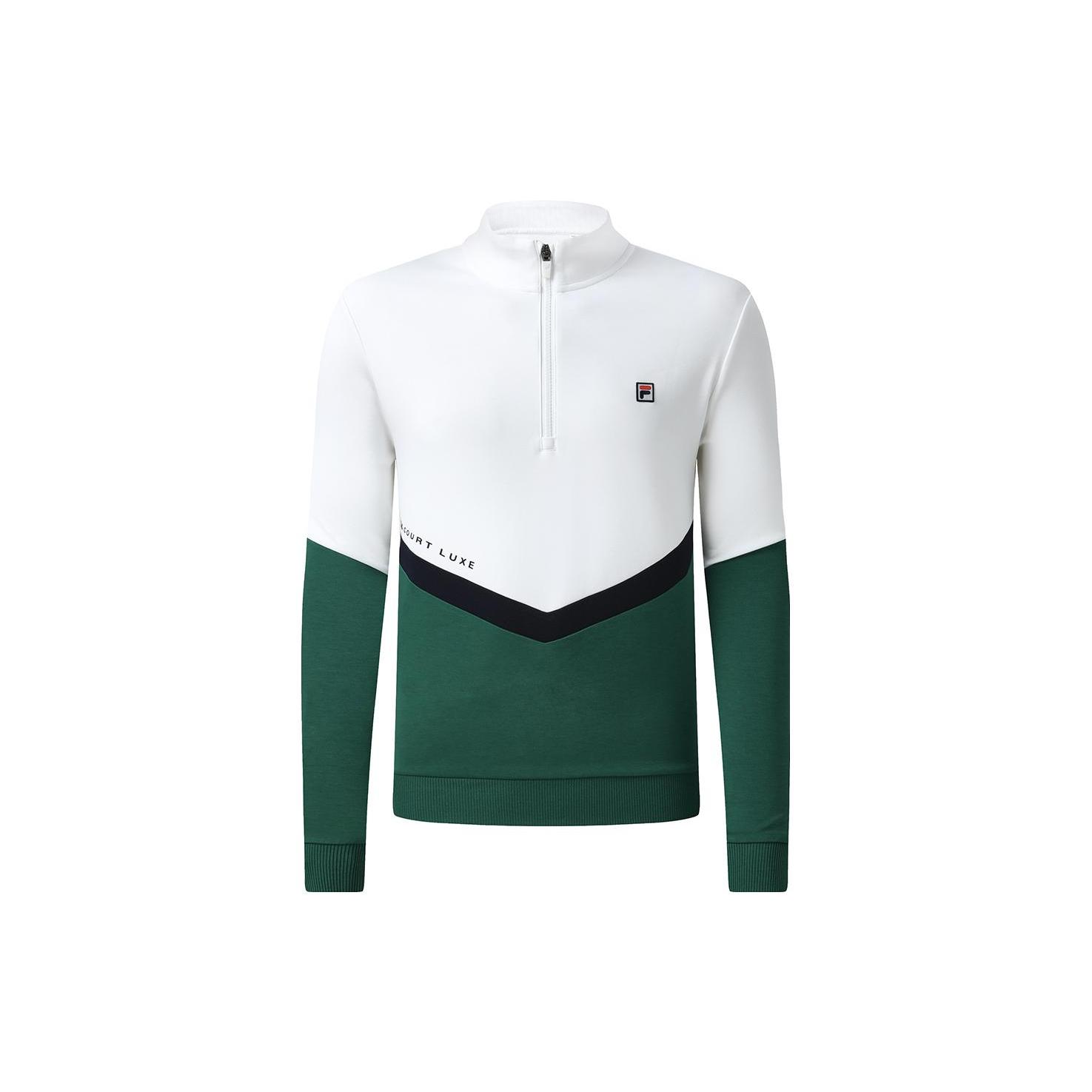 FILA Sweatshirts Men s Jade White Stand Collar Moderate Regular A11M313204F-WT XL
