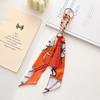 Zijden Sjaal Leer Kwastje Sleutelhanger: Veelzijdig Dames Tas Ornament Accessoire