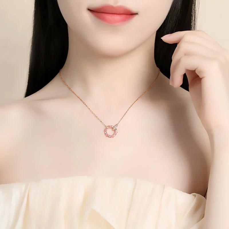 Colar de guirlanda da sorte para mulheres, design de luxo leve e sofisticado, corrente nicho para clavícula, para presentes de aniversário para namoradas