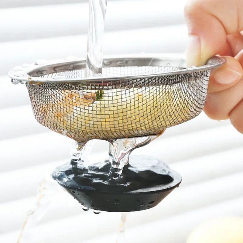 Kitchen Sink Drain Filter Mesh Stainless Steel Disposable Strainer for Food Waste Trap Odor Proof Home Basin Accessory