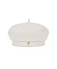 Bajal Va Curved Oval Metal Blended Beret Cream