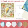 12Pcs Kitchen Dish Towels Absorbent Swedish Dishcloths Reusable Dishcloths Washable Kitchen Dish Rags for Washing Dishes