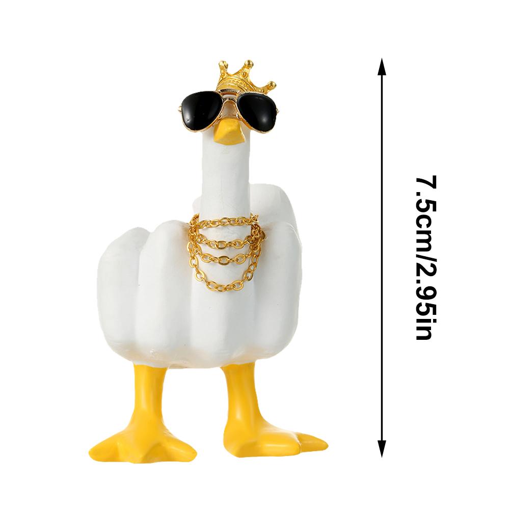 Middle Finger Figure With Legs Middle Finger Cute Duck Figurine Sculpture Middle Finger Home Desktop Ornament Garden Decoration