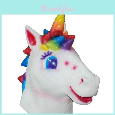 Eenhoorn paardenmasker latex kostuum voor Halloweenfeest cosplay