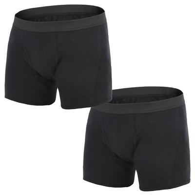 Eikuru Men's Incontinence Pants, Waterproof, Boxer Briefs, Solid Color, for Elderly Incontinence, 300cc Absorbency, Set of 2 (ya217)