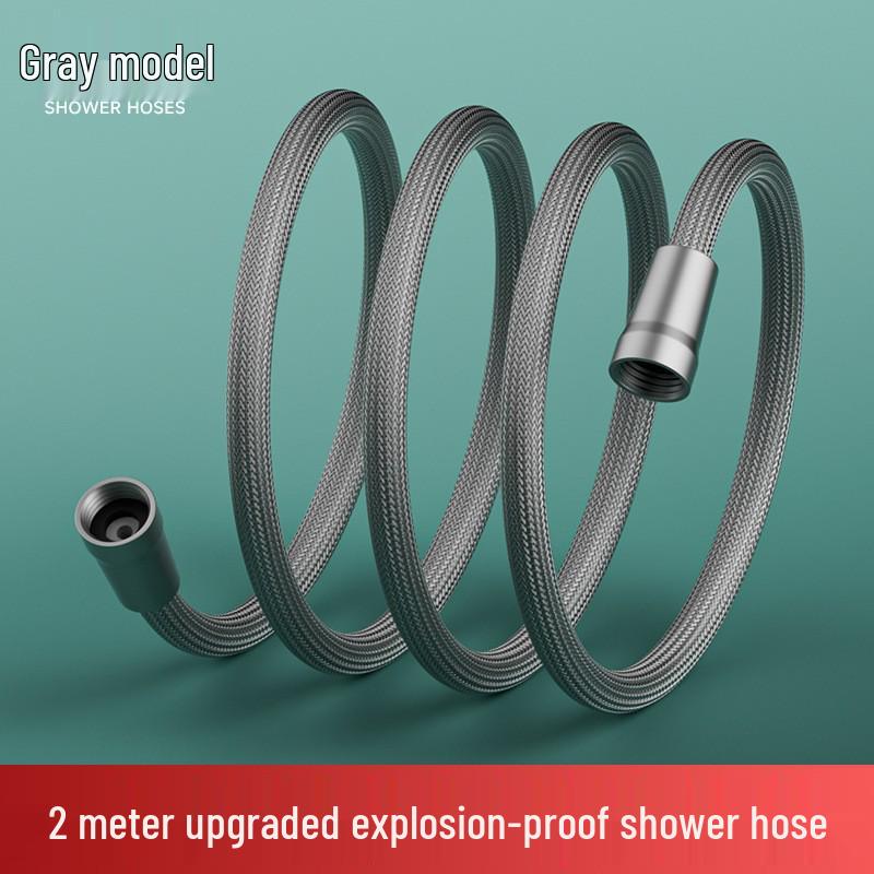 Universal Stainless Steel Shower Head with Soft Hose and Sprinkler Connector for Bathing.