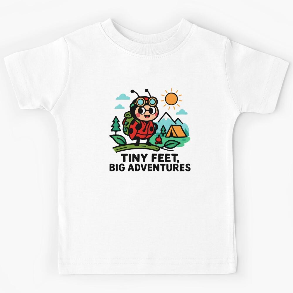 Cheerful Ladybug Explorer Camping Adventure Kids T-Shirt 160