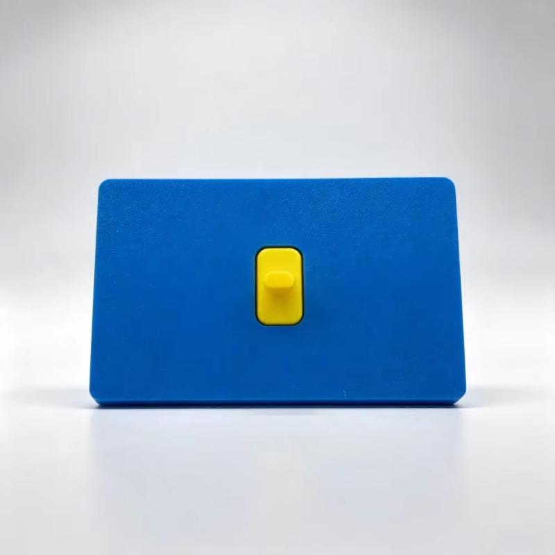 Minimalist Double-Button Push-Button Light Switch Frame, No Drilling Required. Double-Sided Adhesive Sticker Not Included.