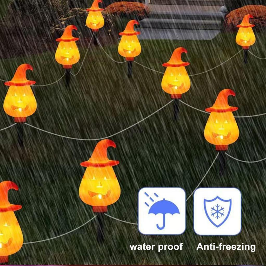 Halloween Pumpkin Stake Lights Halloween Solar Pumpkin Ground Stake Light Orange Garden Decorations Pathway Ground Insert