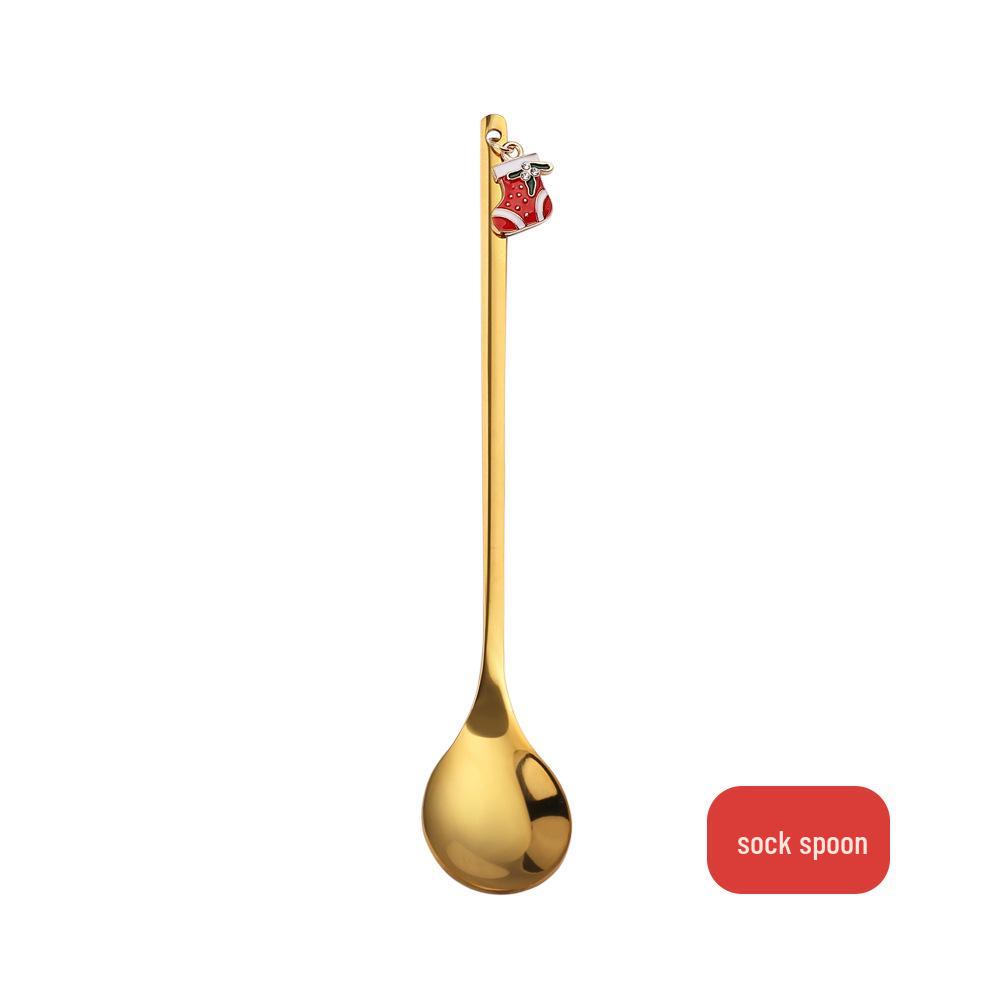 J Creative Christmas Reindeer Spoon & Fork Set - Cute Dessert & Coffee Stirring Gift