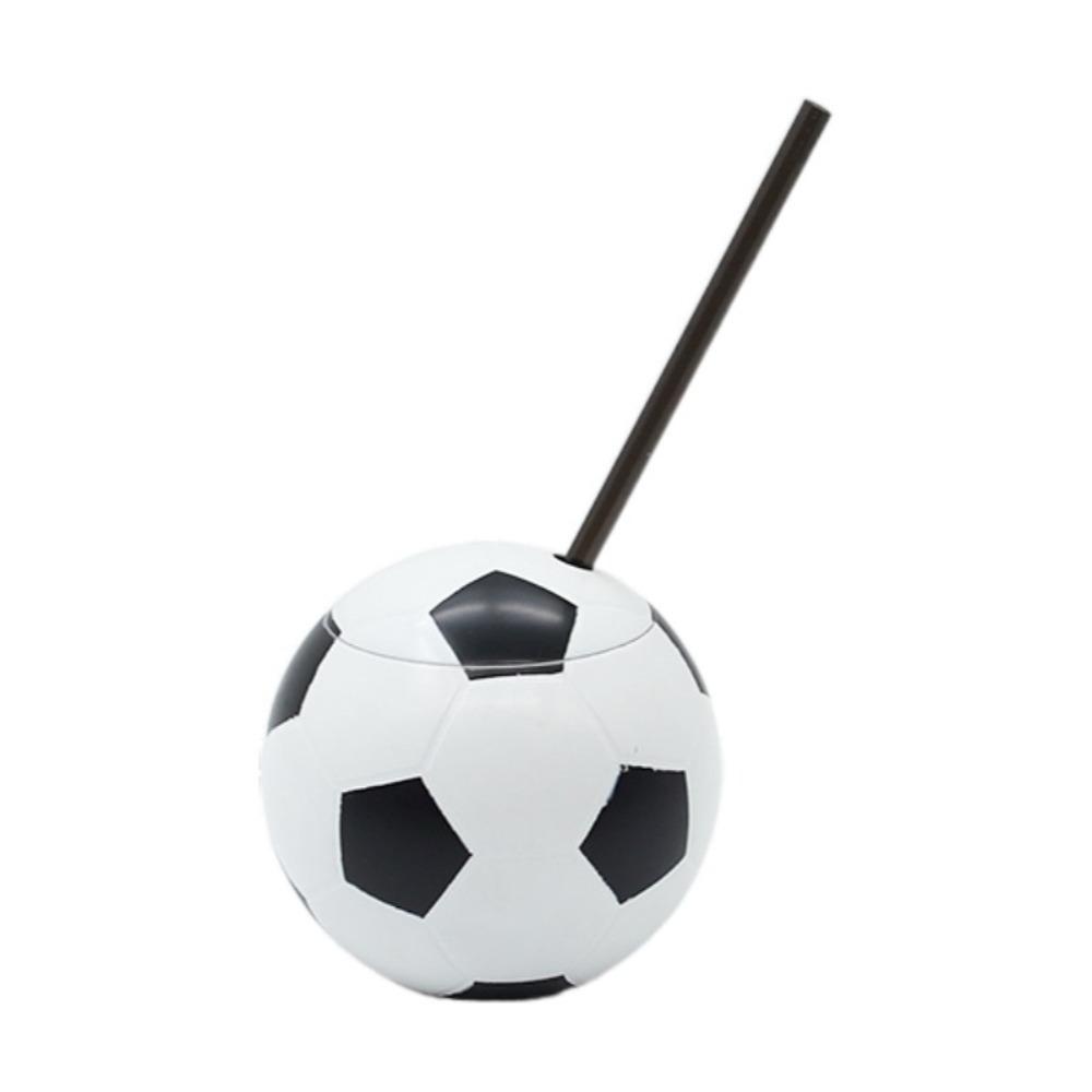 

with Straw and Lid Football Theme Water Cup Realistic Ball Shape Straw Cup Gift Football