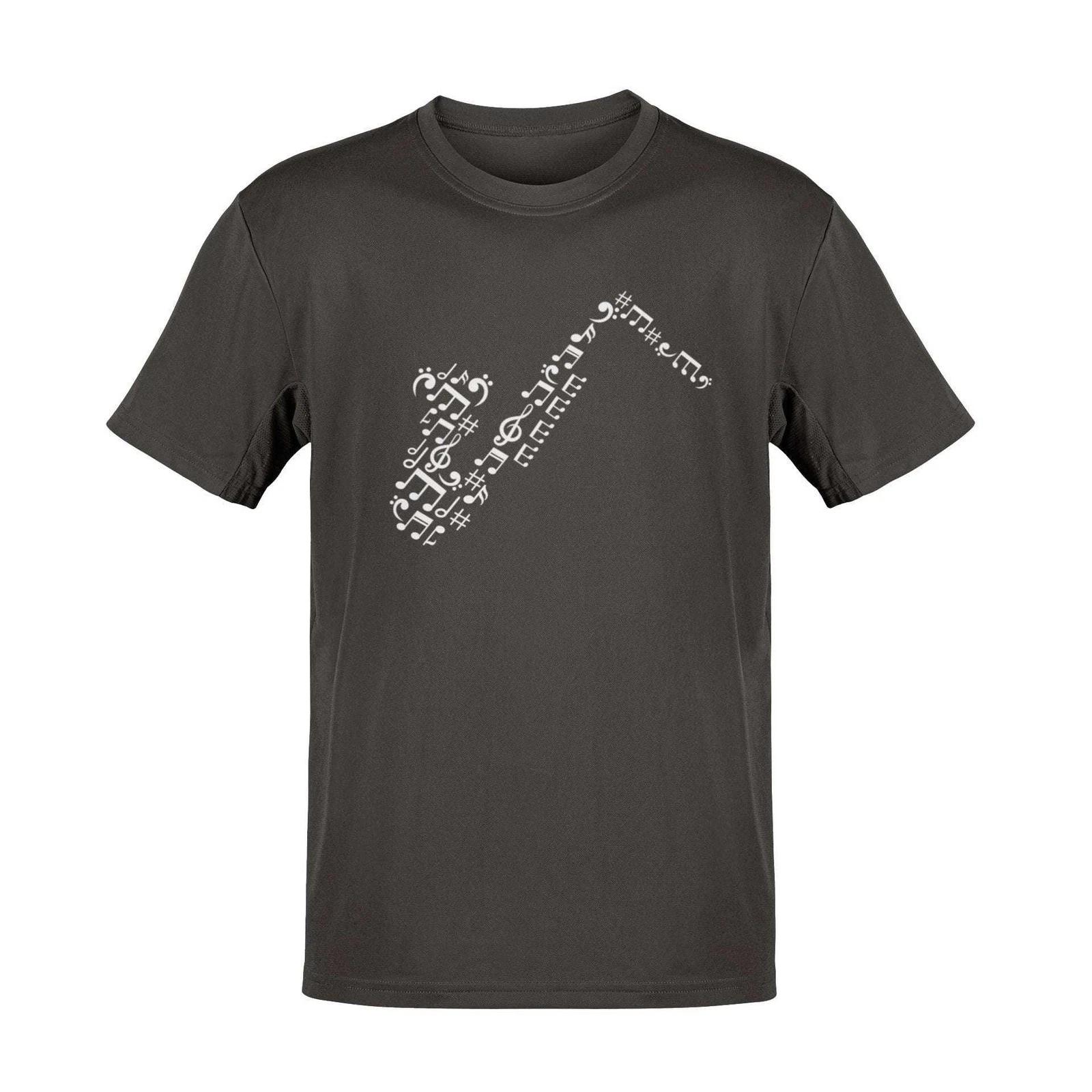 Saxophone Music Symbols T-Shirt | Perfect Gift for Jazz Lovers and Musicians 2XL