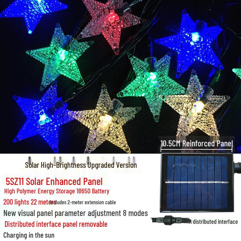Outdoor Waterproof Twinkling Star Solar String Lights for Garden & Balcony Decoration - Holiday & New Year Lighting