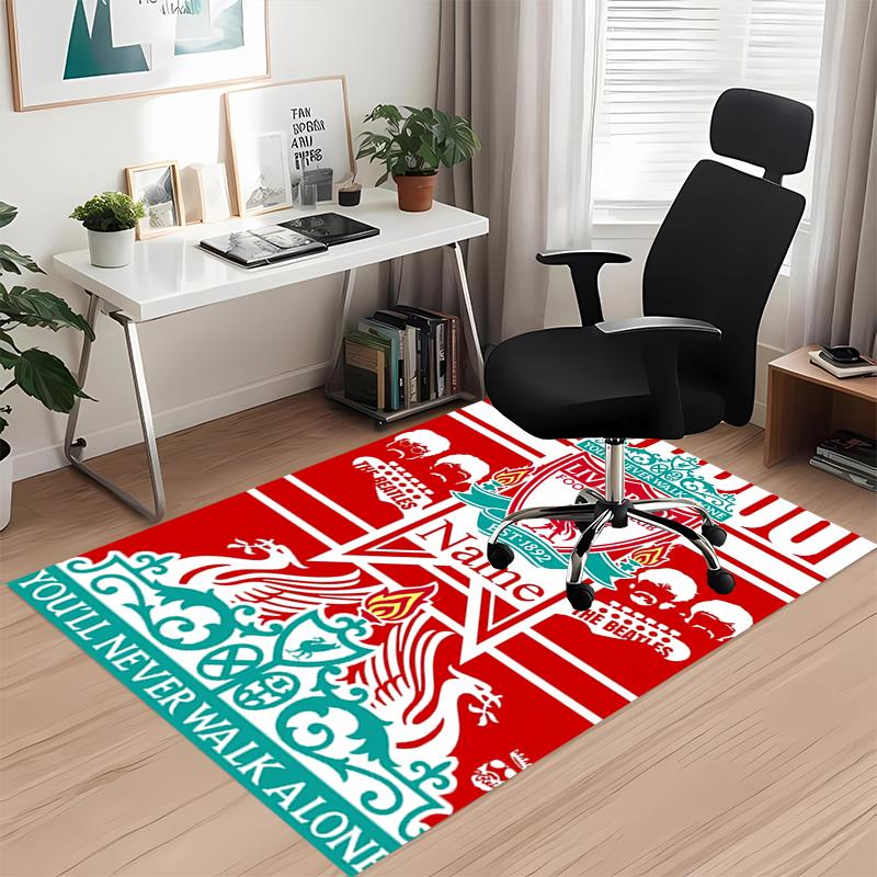 Custom Name Liverpool Football Club Printed Carpet Rug For Office Chair Living Room Bedroom Kitchen Room Decor Gifts